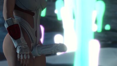 An alien gets fucked by a spacewoman in spacesuit with strapon