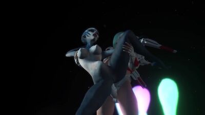 An alien gets fucked by a spacewoman in spacesuit with strapon