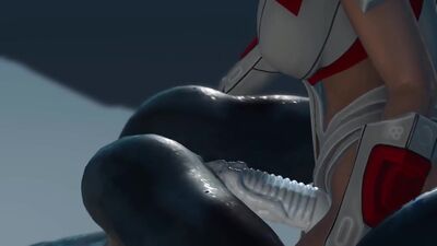 An alien gets fucked by a spacewoman in spacesuit with strapon