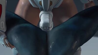 An alien gets fucked by a spacewoman in spacesuit with strapon