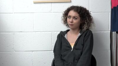 Curly Allie Addison fucked hard for stealing