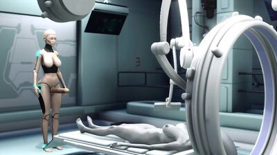 Hot sex! Sci-fi android fucks hard an alien in the surgery room