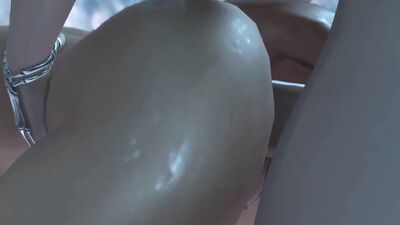 Hot sci-fi android dickgirl plays with a sexy horny blonde in the space sta