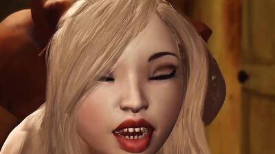 Young horny blonde fucking with a monk in the church