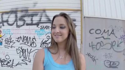 Sunny street fuck in Spain with hot brunette