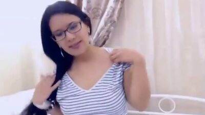 busty asian babe fingering herself