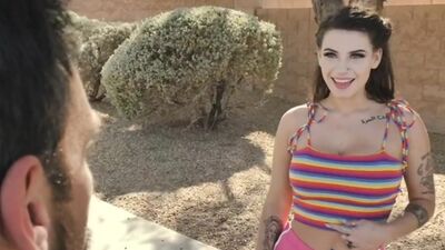 Curvy alt dread beauty enjoys oil and cock