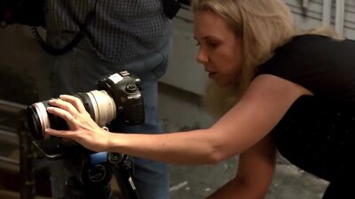 Amateur American couple making a porno video with a professional crew