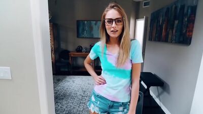 Bro could not leave his tight teen stepsister Kyler Quinn alone