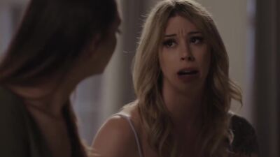 Busty shemale Casey Kisses licks n fuck her bfs big tits sis