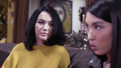 Brunette licks pussy  and is rimmed by sis petite asian bff