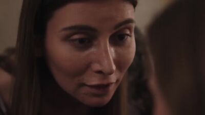 Busty TS stepmom licks and fucks the pussy of her stepteen