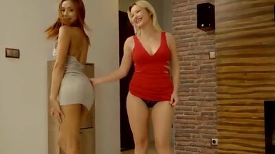 Lusty Zazie fucks Veronica Leals new stepbrother and gets her friend to join in on the hardcore cock riding action