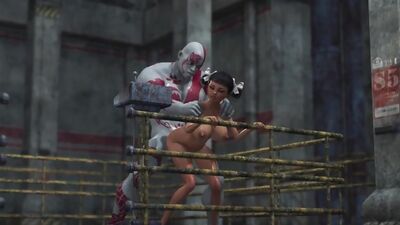 Hot fuck! Sexy brunette teen and a big monster in the industrial zone