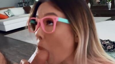 Little Asian teen sucking and fucking