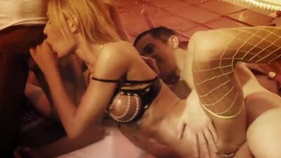 Busty babe cream covered