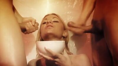 Busty babe cream covered