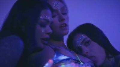 Private foursome rave party in lock down with 3 sluts