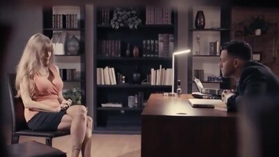 Granny secretary Darla Crane fucks her much younger boss in his office