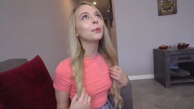 Petite stepsis Lily Larimar sucking huge hard cock before guy fucked her