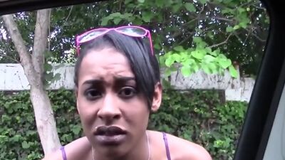 Outdoor pov fuck with black stranger for cash