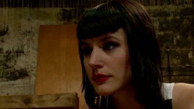 Lesbian stringed up from ankles whipped