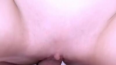 Cute teen with glasses cums so damn hard on big cock