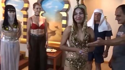 Swinger orgy with amateur harem of a guy and he invited his friend to join