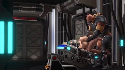 Hard fuck in the sci-fi lab! Hot blonde gets fucked by space soldier