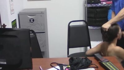 Thief Natalie Porkman slides on officers big dick