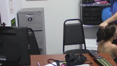 Thief Natalie Porkman slides on officers big dick