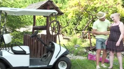 Granny Nanney gets turned on by this strong sexy man