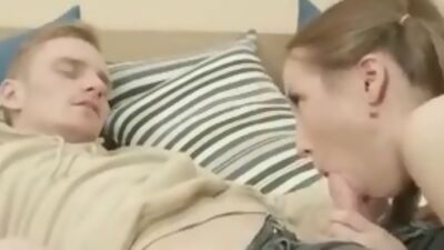 Soft teasing blowjob and real hot riding coed