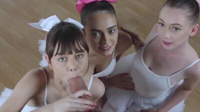 Bambino sprayed his lube on Ballerinas pussies