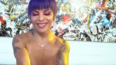 TS Foxxy POV Strip Tease and VIP Blowjob