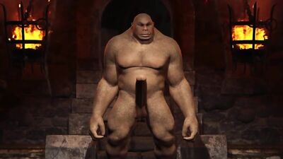 Beautiful female elf gets fucked by the big ogre in the dungeon