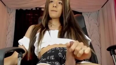 Horse Sized Shaft Teen Latina Tgirl Jerking Off On Webcam 1