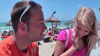 Blonde girl picked up on the beach and fucked