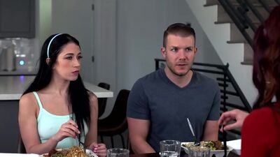 Teen stepsister Alex Coal gets an unwanted creampie from her stepbro