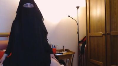Arab Milf with Hijab Loves Riding her Dildo when her Husband is Away - More