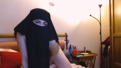 Arab Milf with Hijab Loves Riding her Dildo when her Husband is Away - More