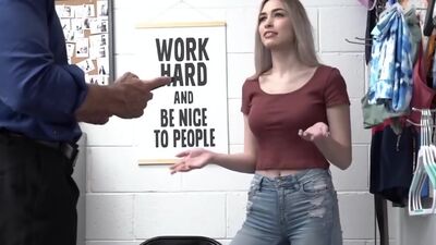 Busty teen thief Delilah Day in hijab punish fucked by a perv LP officer