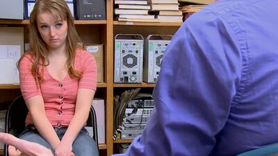 Suspect is a young, white adolescent female. Items have been reported missing, but they cannot be found. She is escorted to the back office and interrogated