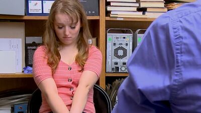 Suspect is a young, white adolescent female. Items have been reported missing, but they cannot be found. She is escorted to the back office and interrogated