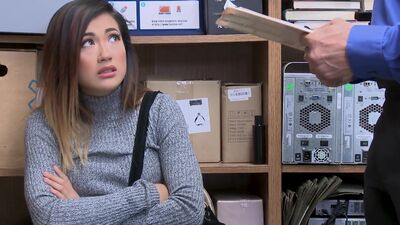 Suspect is an adolescent, Asian female. She has been observed shoplifting on store premises and is detained for interrogation by the Loss Prevention Officer
