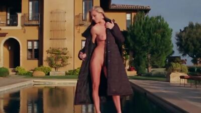 Beautiful blonde model with amazing big boobs passion posed totally naked