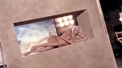 Beautiful blonde model with amazing big boobs passion posed totally naked