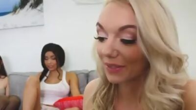 Molly and friends fucked her stepbrother's hanging dick