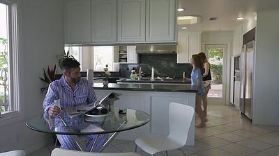 Stepdad pummeling  Hannah Grace and Madi Collins sweet pussies