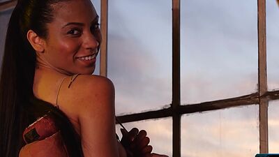 Arab model with a big round ass Fatima Kojima strips naked for Playboy